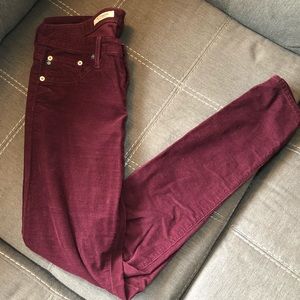 AG burgundy corduroy pants